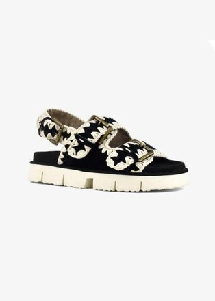 Mou Womens Bio Buckle Sandals In Black