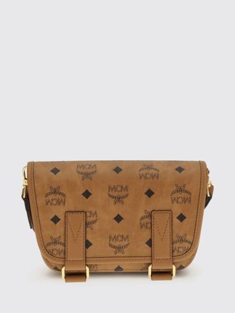 MCM Borsa Aren Mini Messenger MCM in cotone spalmato con logo all over