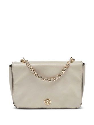 Tory Burch chain-strap shoulder bag - women - Leather/Canvas - One Size - Neutrals