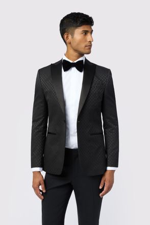 Ted Baker Mens Sabine Slim Fit Diamond Jacquard Jacket - Black - Size 50 (Chest)