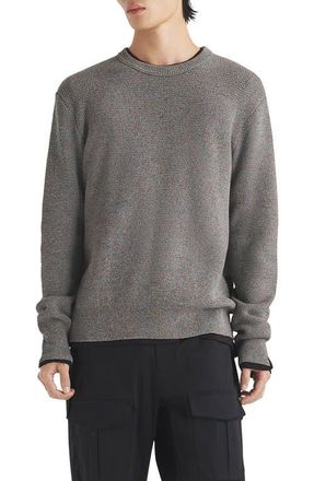 Rag & Bone Dexter Marled Organic Cotton Blend Sweater in Grey at Nordstrom, Size Xx-Large