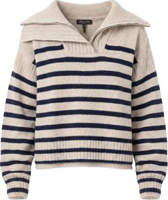 Rag & Bone Maglione a righe con zip - Toni neutri