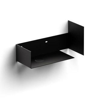 Clou Flush open kast 44x18x20.5cm met handdoekhouder rechts gepoedercoat rvs zwart