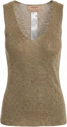 Twin-Set Knit Ribbed Tank Top