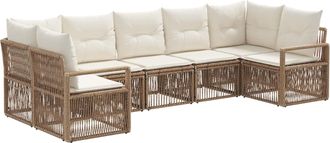 vidaXL Conjunto De Sof&aacute;s De Jard&iacute;n 7 Uds. 7-n&uacute;mero De Plazas Beige Vidaxl