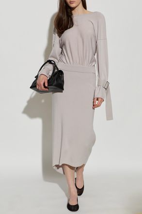 Lanvin Dress With Decorative Tie, Womens, Grey