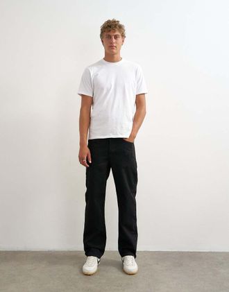 Topman jeans dritti rigidi neri-Nero