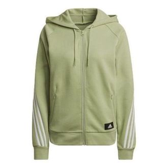 adidas (WMNS) adidas Sportswear Future Icons 3-Stripes Hooded Track Top Asia Sizing Green HE1661