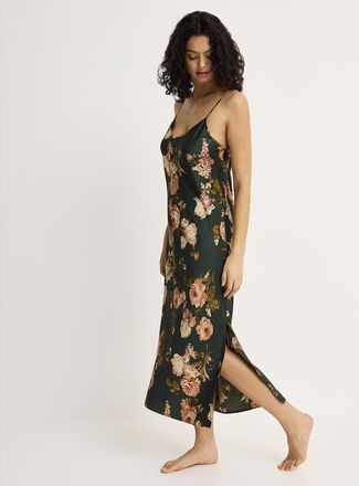 Lauren Ralph Lauren Womens Opulent flowers satiny nightgown