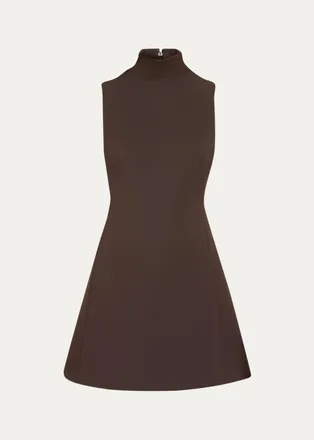 Theory Turtleneck A-Line Sleeveless Mini Dress