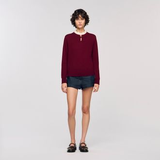 Sandro Ruffled-neck jumper