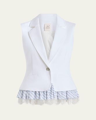Cinq &agrave; Sept Roxie Le Petit Ruffle Denim Vest