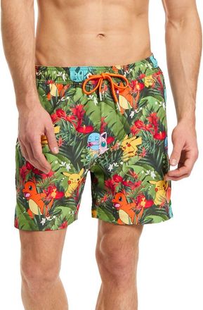 OppoSuits Pok&eacute;mon Tropical Forest Stretch Swim Trunks in Miscellaneous at Nordstrom, Size X-Large