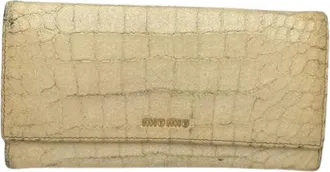 Miu Miu Pre-owned Wallets, female, White, Size: ONE SIZE Pre-owned Leather Wallet