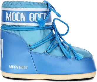 Moon Boot Winter Boots, female, Blue, 2 UK, Low Nylon Slip-On Boots