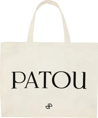 Patou Womens Large Tote Bag Ivory Cotton Shoulder