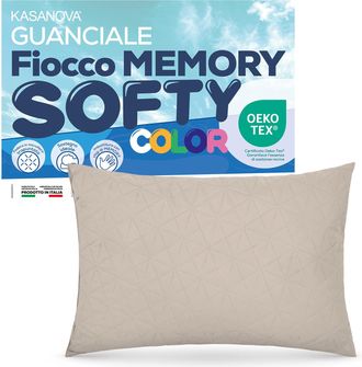 KASANOVA Cuscino guanciale fiocco memory Softy tortora
