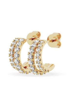 Jennifer Fisher 18K Gold Lab Created Diamond Dual J Hoop Earrings - 1.38 ctw in 18K Yellow Gold at Nordstrom