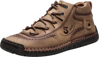 Generic Boots Mens High-Top Trainers Low Shoes Leather Shoes Moccasins Lace-Up Ankle Boots Walking Shoes Comfortable Hiking Shoes Non-Slip Casual Shoes Traine