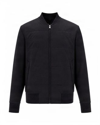 BOSS Black Stand-Up Collar Zip-Up Cotton-Blend Bomber Jacket