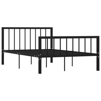 Berkfield Home Bed Frame Black Metal 120x200 cm | Size: Small Double