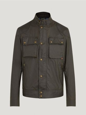 Belstaff Racemaster Jacket Mens Waxed Cotton Faded Olive Size UK 34