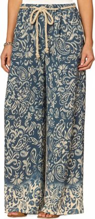 Democracy Ab Leisure Skyrise Rope Belt Wide Leg Pants In Deep Shadow Multi