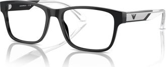 Emporio Armani 55mm Rectangle optical glasses in Black at Nordstrom