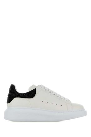 Alexander McQueen Alexander Mcqueen White Leather Sneakers With Embellished Suede Heel