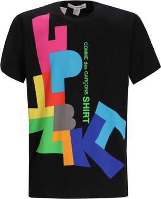 Comme Des Garçons Black Crewneck Graphic Print T-Shirt