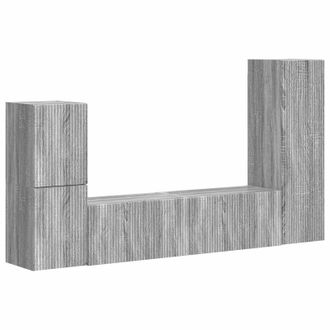vidaXL Conjunto De Mueble De Tv 4 Pcs Gris Sonoma Madera De Ingenier&iacute;a Vidaxl