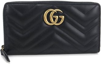 Gucci Black Leather Long Wallet (Bi-Fold) (Pre-Owned)