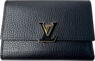 Louis Vuitton Black Hot Pink Leather Wallet (Tri-Fold) (Pre-Owned)