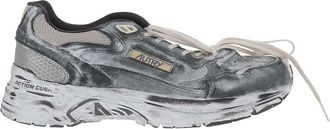 Autry Silver Distressed Sneakers