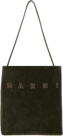 Marni Kleine Museo Schoudertas - Dames - Shoppers - Groen - ONE Size - Leer - Tassen