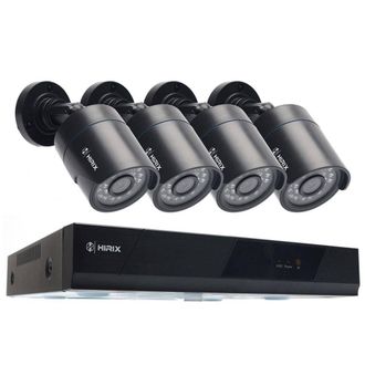 Alivio 4 Channel 500GB HDD 5MP CCTV Security Camera Kit in Black