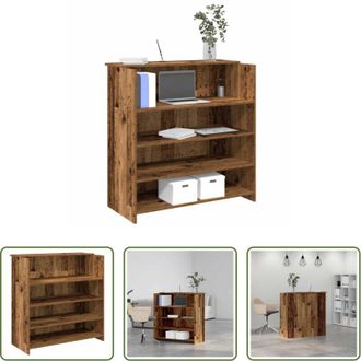 vidaXL vidaXL Bancone in legno - Banco Reception Legno Antico 100x50x103,5 cm Legno Multistrato