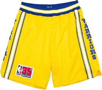 Mitchell & Ness NBA Authentic Shorts Golden State Warriors 1980-81 Yellow Blue ASHRSB19006-GSWYELL80