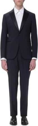 Giorgio Armani Shawl Collar Wool Suit - Heren - Business pakken - Blauw - 2XL - Wol - Kostuums
