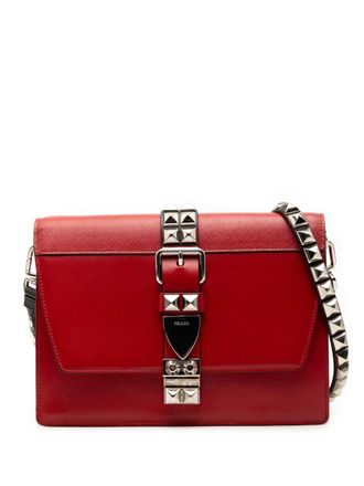 Prada 2010-2025 City Calf and Saffiano Elektra crossbody bag - Red