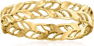 Ross-Simons Italian 14kt Yellow Gold Openwork Leaf Ring