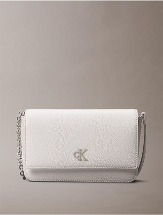 Calvin Klein Womens Archive Hardware Flap Crossbody Bag - Neutral
