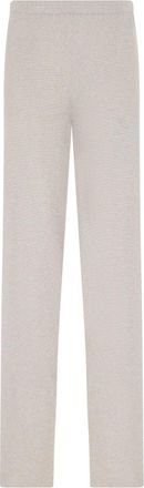 Roberto Collina High-waisted broek - Dames - Straight fit broeken - Beige - L - Leer - Broeken
