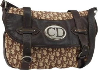 Dior Pre-owned Cross Body Bags, female, Brown, Size: ONE SIZE Pre-owned Trotter Canvas Shoulder Bag