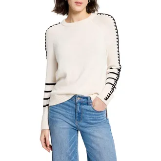 Nic+Zoe Dashing Down Whipstitch High/Low Sweater in Cream Multi at Nordstrom Rack, Size Xx-Large