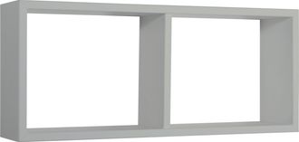 OEM Estante Rectangular De Pared 2 Compartimentos Mod. Morgana Gris Guijarro