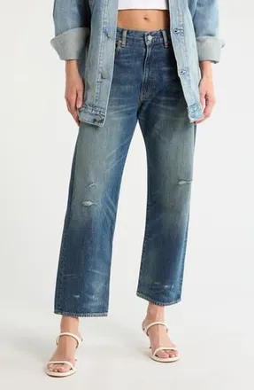 Denimist Lucy High Waist Crop Boyfriend Jeans in Eldon Indigo W/Rips at Nordstrom Rack, Size 32