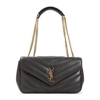 Saint Laurent Dark Grey Loulou Medium Shoulder Bag
