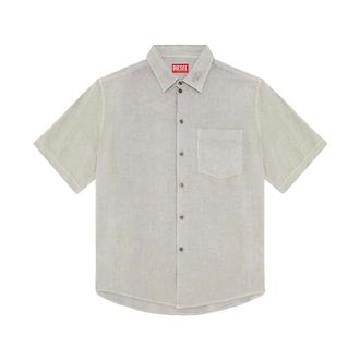 Diesel Beige Short Sleeve Button-Up Shirt