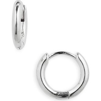 Madewell Demi-Fine Huggie Hoop Earrings in Sterling Silver at Nordstrom